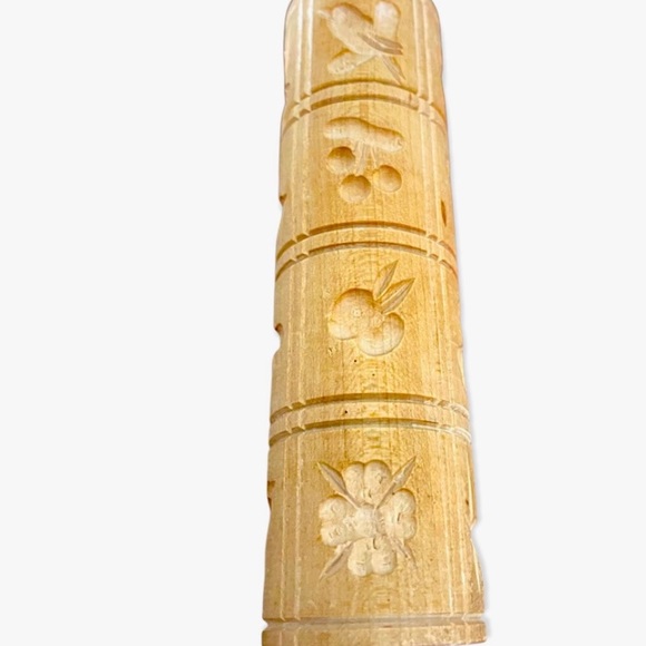 Wood Springerle Rolling Pin 16 Designs Vintage - Picture 2 of 8